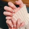 Charming Cat Eye Flower Nail Stickers - Wearable French False Nail Art Tips