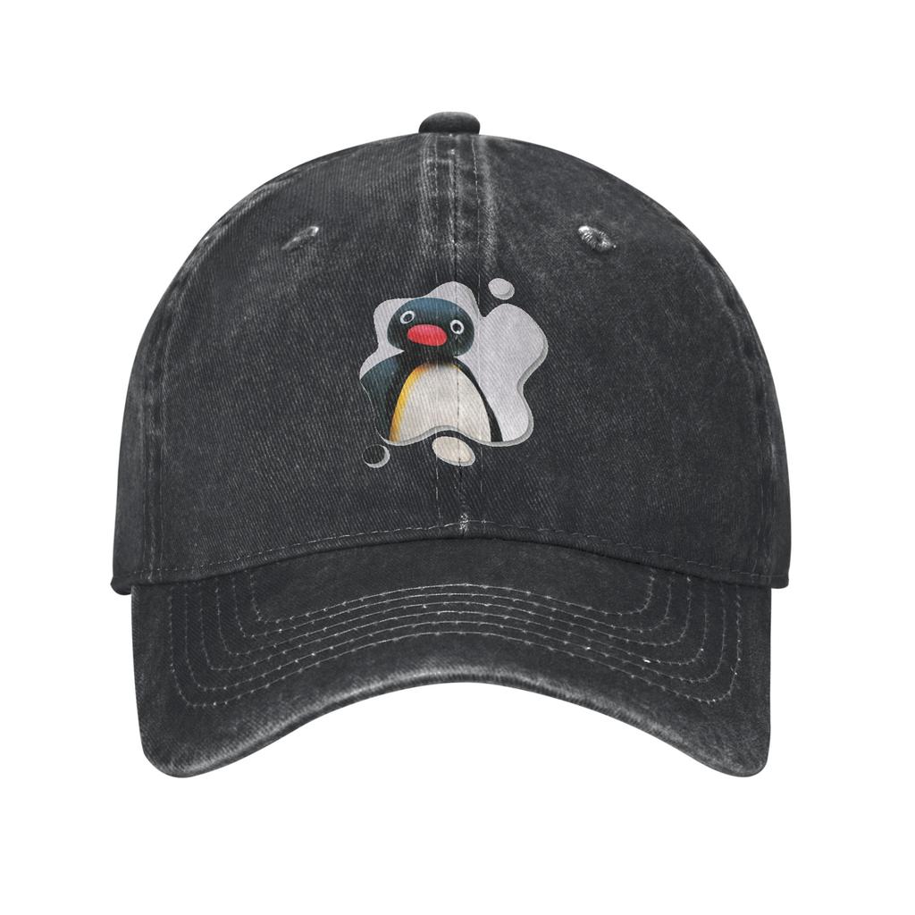 Pingu Pinga Penguin Tv Denim Fabric Cap Casual Baseball Caps Adjustable Hat Summer Unisex Baseball Hats