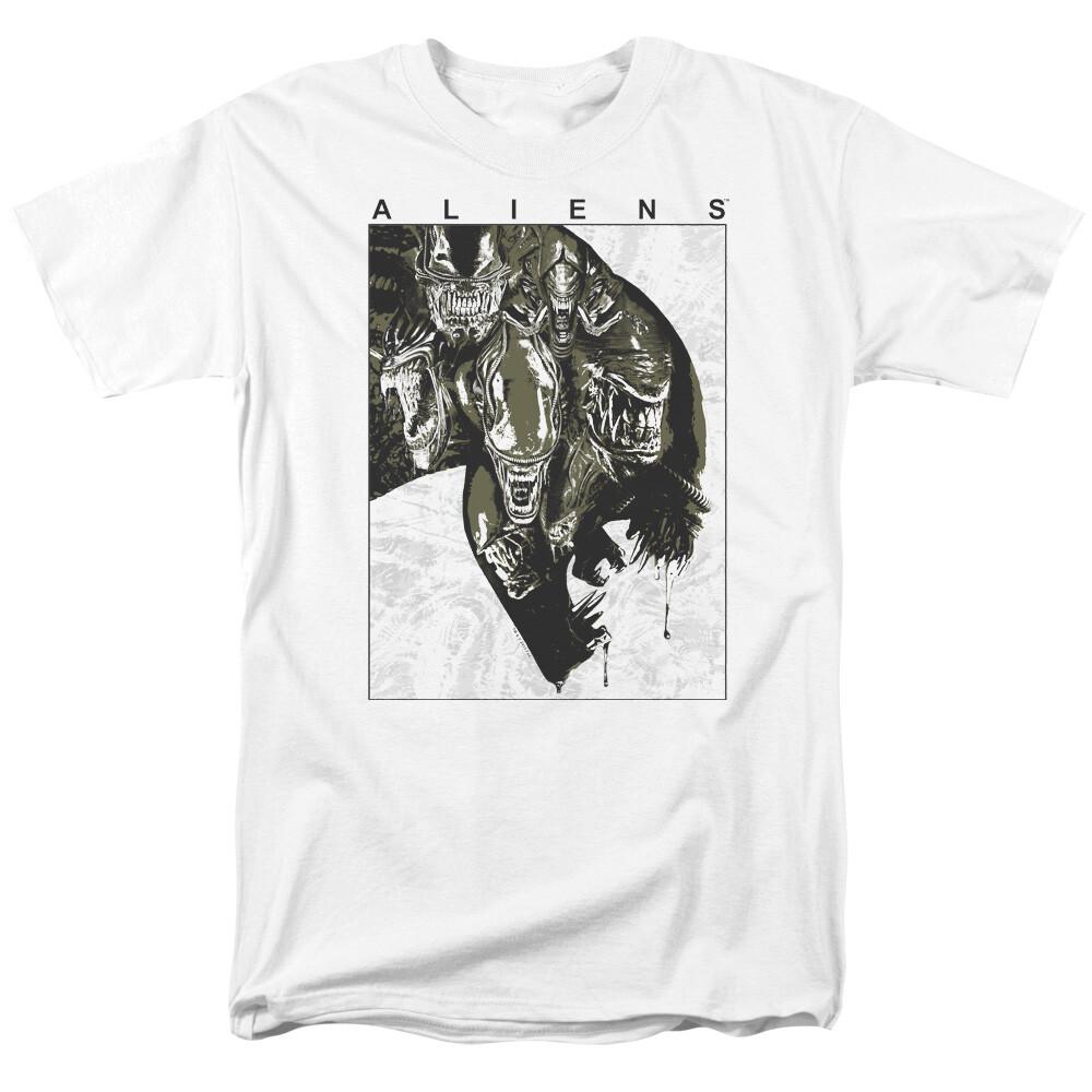 26 Alien Aliens Inside T Shirt Licensed Sci-Fi Horror Movie Retro Classic Tee White Unisex T-Shirt XXL