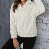 Women's Fashion Casual Loose Thick Plush Hemp Pattern Embossed Pullover Sweater