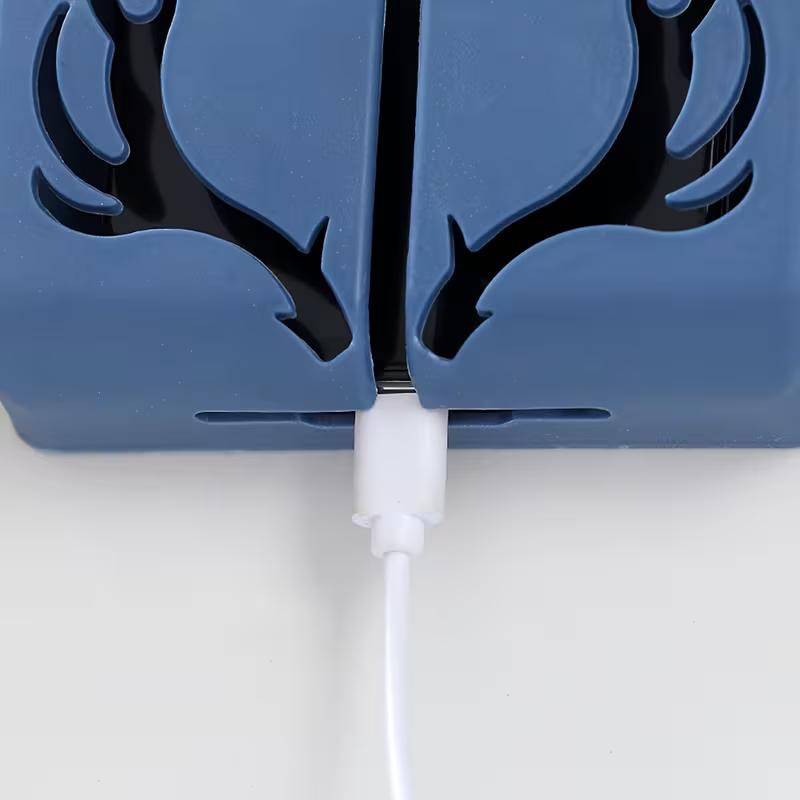 Convenient Wall Mounted Compartment Remote Control Storage Box Mobile Phone Charging Stand Office Supplies Storage Box