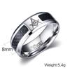 Vnox Masonic Men Ring Stainless Steel & Carbon Fiber 8mm Punk Male Jewelry US size 4 5 6 7 8 9 10 11 12
