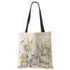 Plant Flowers Shopping Tote Bag Women Canvas Print Shoulder Bag Reusable Harajuku Large Capacity Travel School Handbag CLE