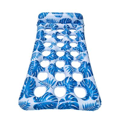 Poolliege Wasserschwimmer für Poolstuhl mit Getränkehalter, Seeschwimmer Floß Wasserschwimmer Spielzeug Kühlliege mit Kopfstütze für Swimmingpool Zuordnen