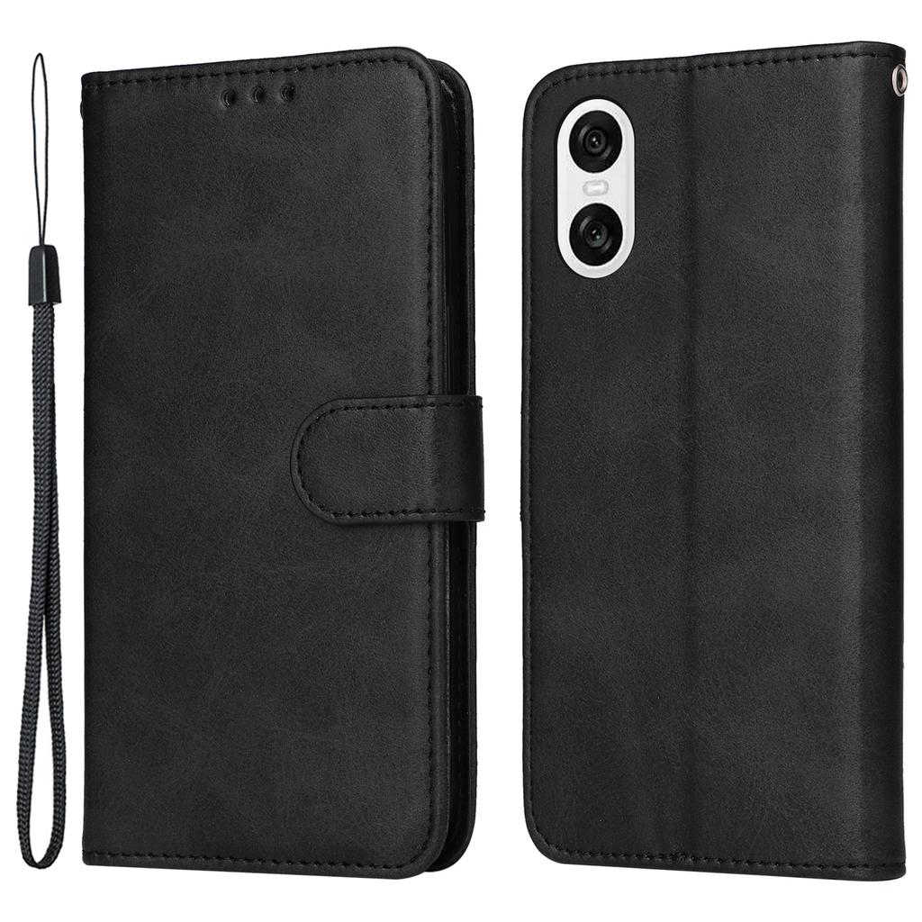 Etui dla Sony Xperia 10 VI Skóra o fakturze cielęcej portfel przegródki na karty odporne na upadki etui na telefon