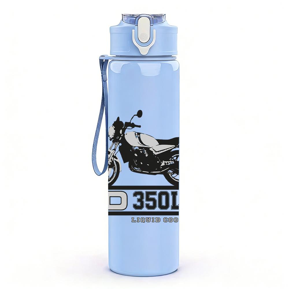 1PC Retro soldier male portrait print 750ml colorful plastic sports water bottle leakproof pop up lid with straw for outdoor work home use