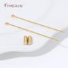 18K Gold Plated 70mm Brooch Pin Stem with Cap,Safety Pin Needle Back Base,DIY Jewelry Making Accessories For Brooch Making
