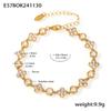 Luxury Flower Zircon Gold Plated Tennis Bracelet For Women Stainless Steel Bangle Vintage Daily Charm Jewelry Gift