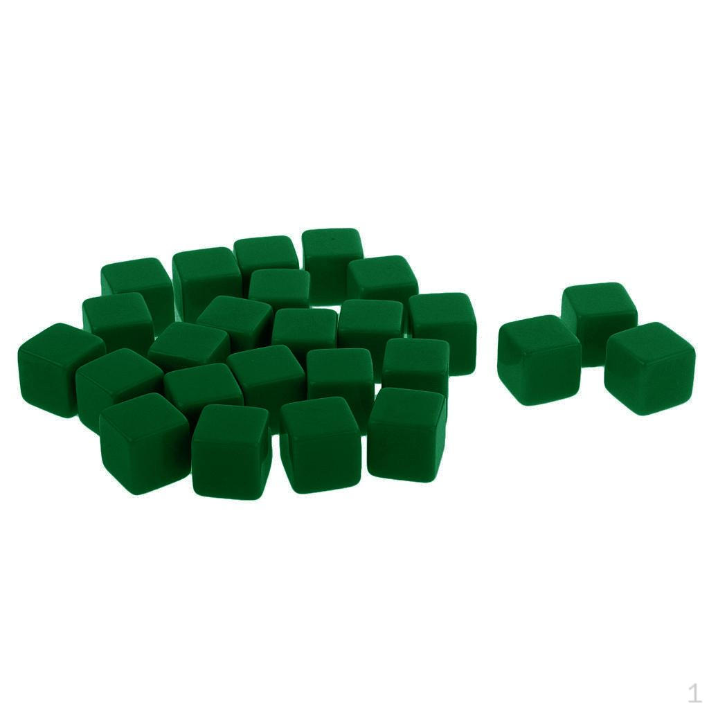 25 Pieces Plastic Opaque Blank Six Sided Dice D6 16mm/0.62'' Dungeon & Dragon TRPG Party Fun Board