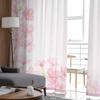 Cortinas de Tule com Borda de Flor de Cerejeira em Aquarela para Sala de Estar, Quarto, Hotel, Decoração de Luxo, Cortinas Transparentes