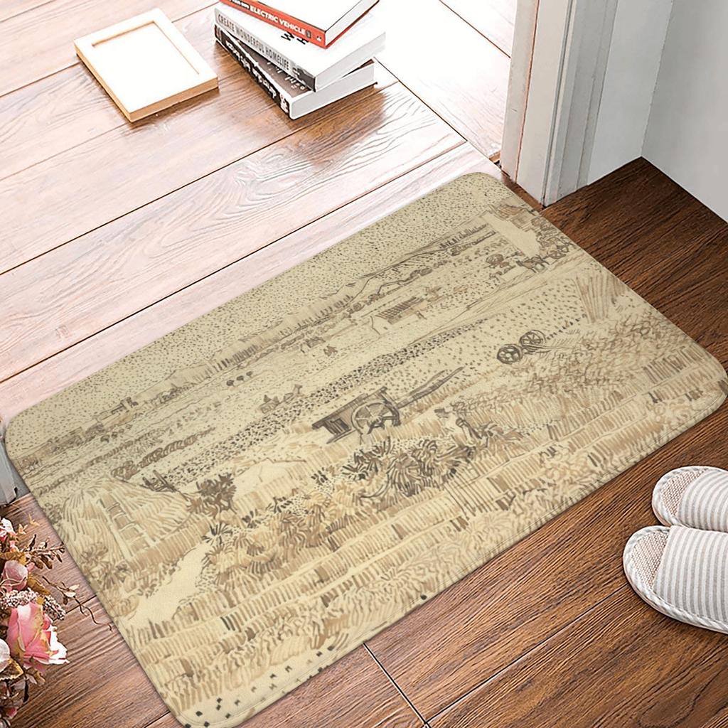 Van Gogh Starry Night Doormat Anti-Slip Entrance Bathroom Kitchen Door Floor Mat Over The Rhone Garage Carpet Rug