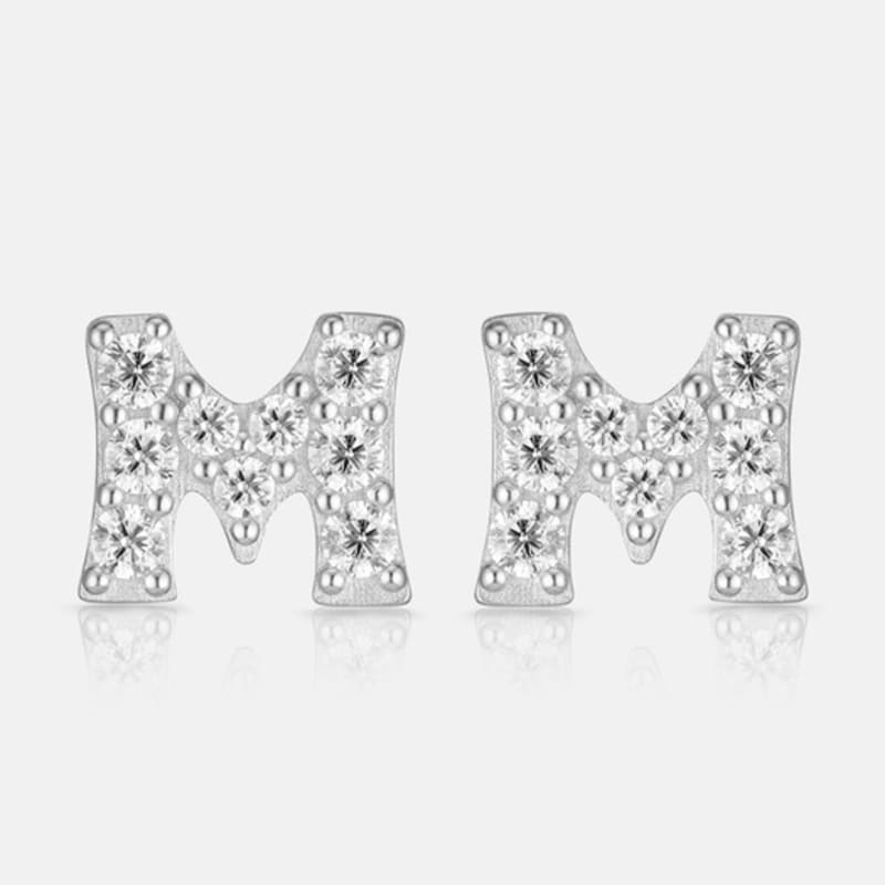 METROCITY JEWELRY M Basic Sterling Silver White Earrings A241SE9078WPA