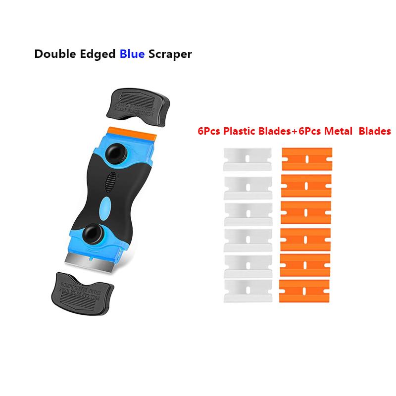 Plastic/Metal Razor Blade Scrapers for Car Window Vinyl Film Sticker Cleaning Glass Ceramic Dust Dirty Remover Tool Squeegee