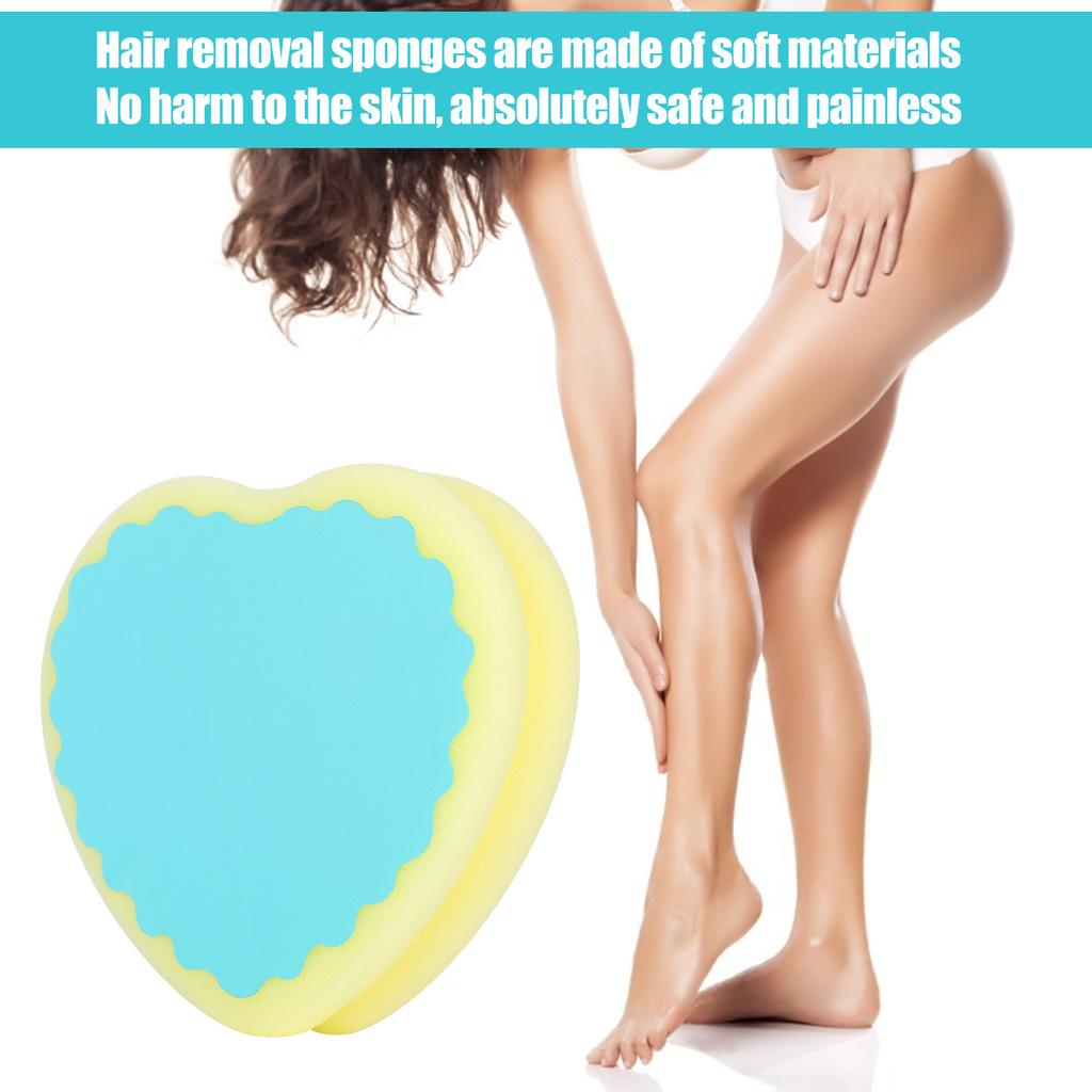 Waxing Polishing Buffing Sponge Soft Heart Shaped Women Hair Removal Pad Depilatory Sponge