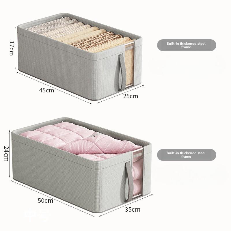 

Ящик для хранения в шкафу Ящик для хранения из Оксфордской ткани со Стальным Каркасом Визуальный Настольный Ящик для Хранения Бытовой Контейнер для Хранения Одежды 45x25x17cm серый