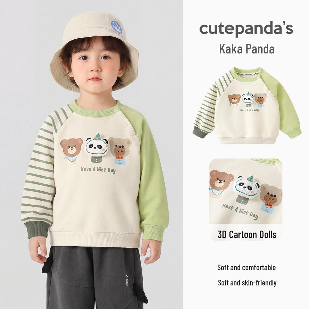 Kaka Panda Kinder Rundhals-Sweatshirt - Lässiges Oberteil für Jungen & Mädchen für Frühling & Herbst