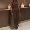 Women's Lace-Up Buckle Long Sleeve Jumpsuit