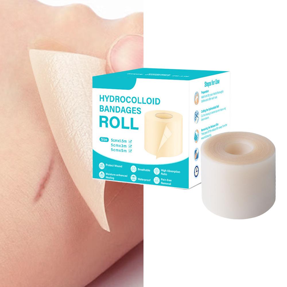 1 Rolle Hydrokolloid-Verbandpflaster – Extra dünn, weich, wasserdicht und selbstklebend, Effektives Wundpflege-Narbenabdeckband