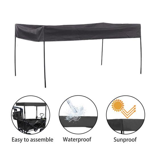 Wagon Canopy Rainproof Sunproof Wagon Cover Universal Simple Installation Outdoor Wagon Canopy Attachment Accessory
