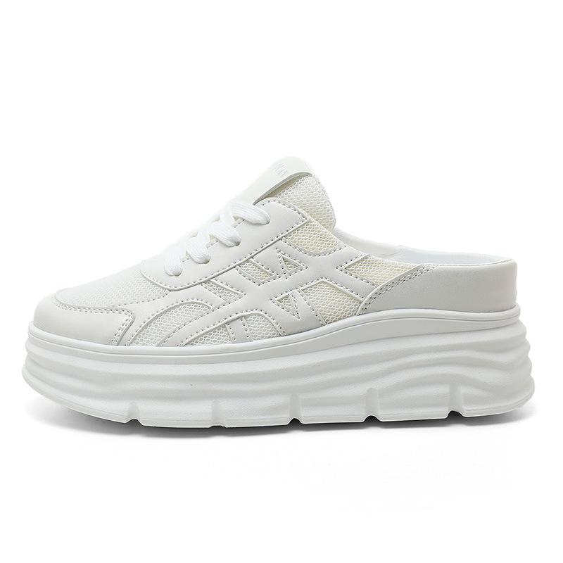 W thick-soled heightening bag head board shoes, new breathable mesh casual wear casual board in summer
