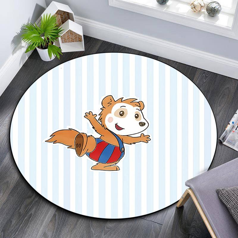 Bobo Siebenschläfer Round Area Rug,Carpet Rug for Living Room Bedroom Sofa Playroom Decor,Non-slip Floor Mat