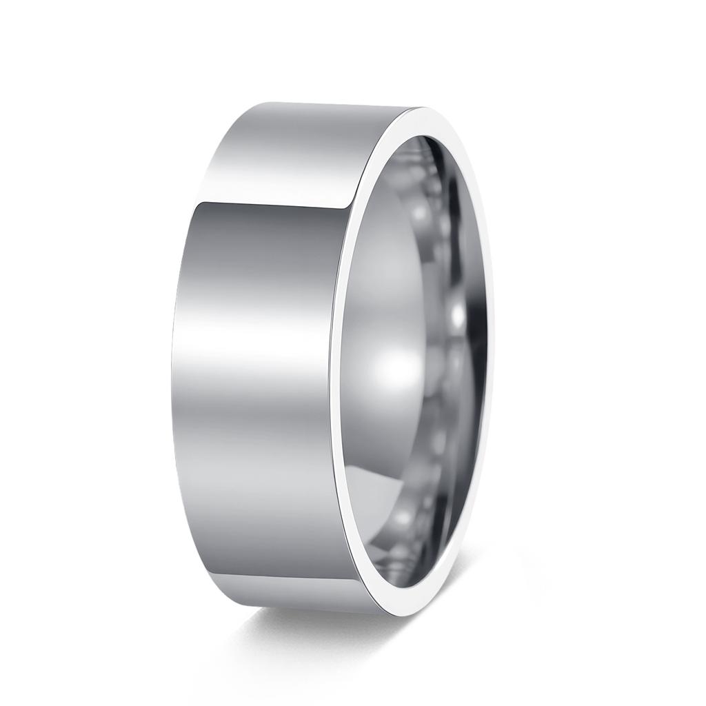 Minimalistischer Modeschmuck Edelstahl Partnerringe Poliertes Band 4mm 6mm 8mm Größen