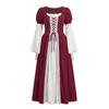 Medieval Renaissance Vintage Style Women's Dress Lace-Up Waist Tie Long Sleeve Court Gown Stage Performance Costume