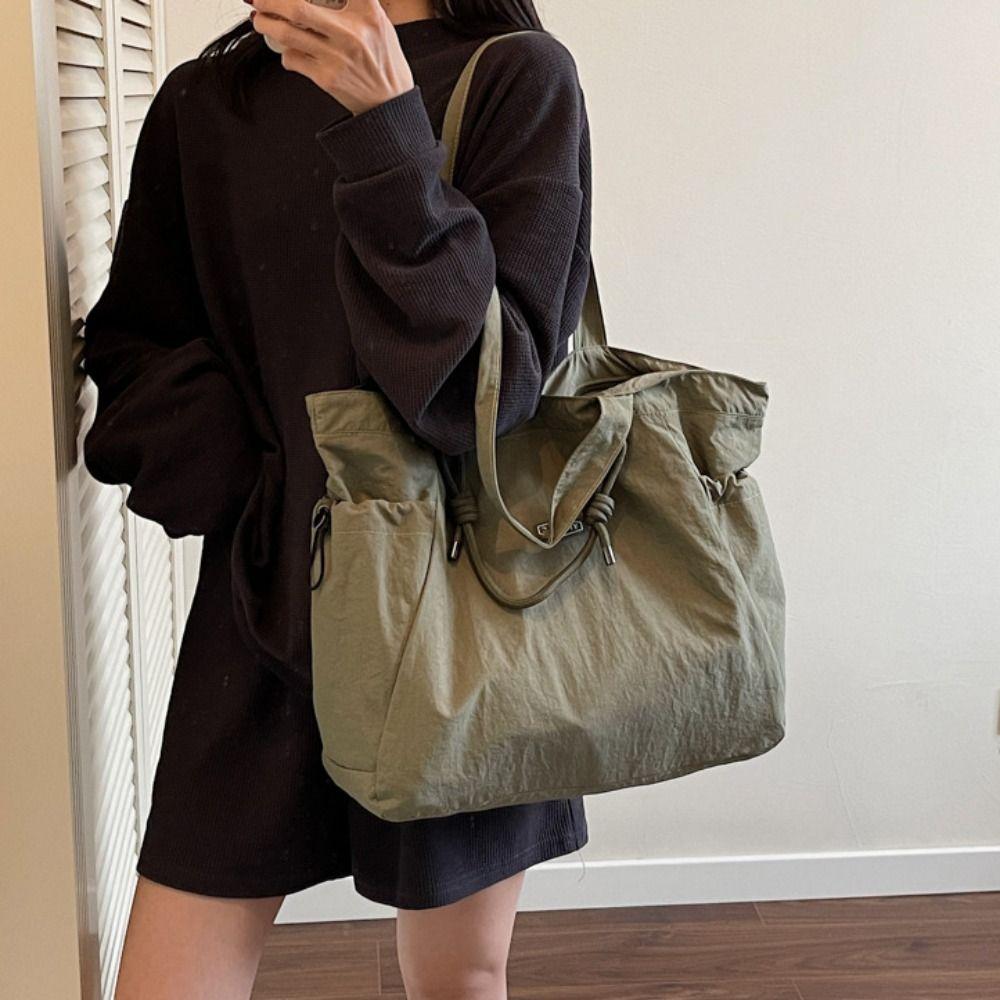 Portable Casual Nyl Tote Bag Nyl Rope Large Capacity Lightweight Eco Bag Korean Style Handbag Nyl Shoulder Bag Storage Bag