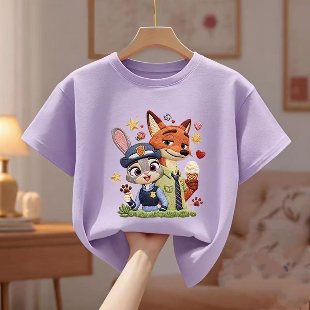 12M-9T summer child kids boys girls Polyester cartoon short sleeve T shirt