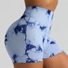 Tie Dyed Seamless Fitness Pants WOMEN'S High Waist and Hip Lifting Sports Tight Shorts Running Sexy Peach Fitness Yoga Shorts