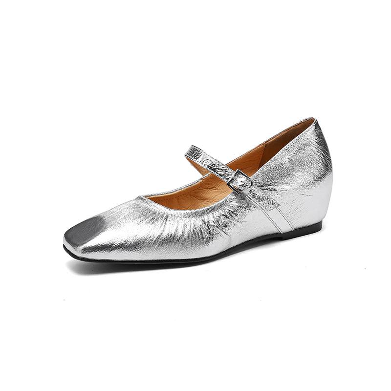 

Krazing Pot Sheepskin Square Toe Med Heels Summer Shoes Big Size 41 Wedges Office Lady Women Beauty Increased Pumps 41