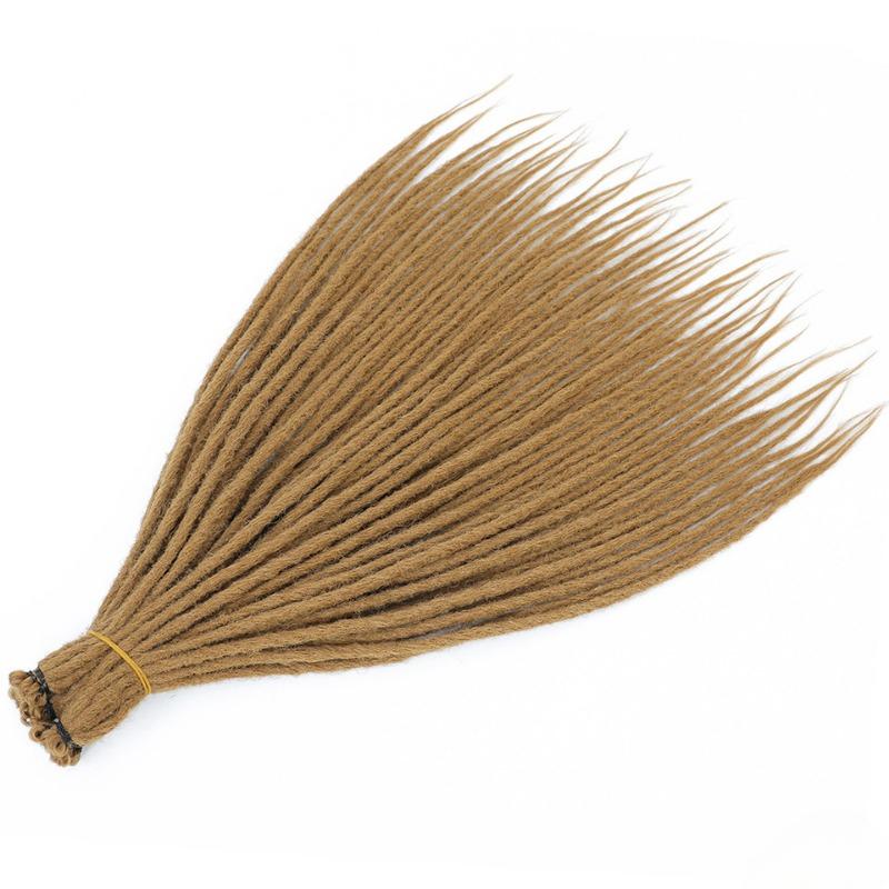 Hair Extensions 36in/ 91.44cm Gradient Gold 0.25in/ 0.63cm Wide Thin DE Synthetic Fear Hippie Wool Fear 10 Strands Hand Lock Hair Extensions for Women