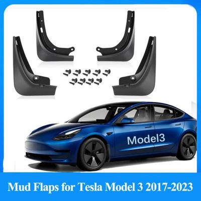 No Drilling Required,SET Mud Flaps Car Splash Guards for Tesla Model 3 2017-23