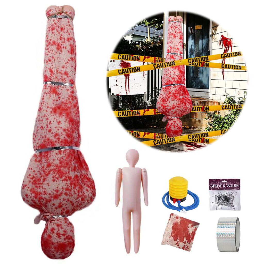 Inflatable Bloody Torso Halloween Horror Prop 152.4cm Severed Body Parts Decor Set Haunted House Party Scene DIY Accessories