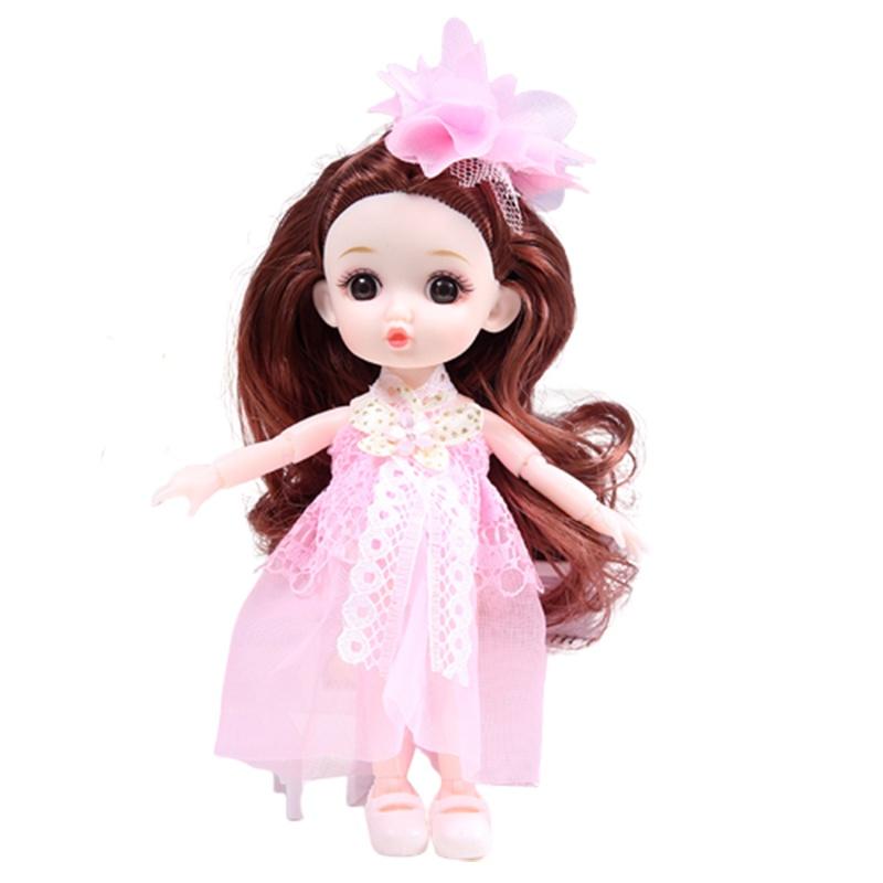 Cute 6.6in Bjd Princess Dolls With Movable Joints Mini Model Toy Kids Birthday Gift