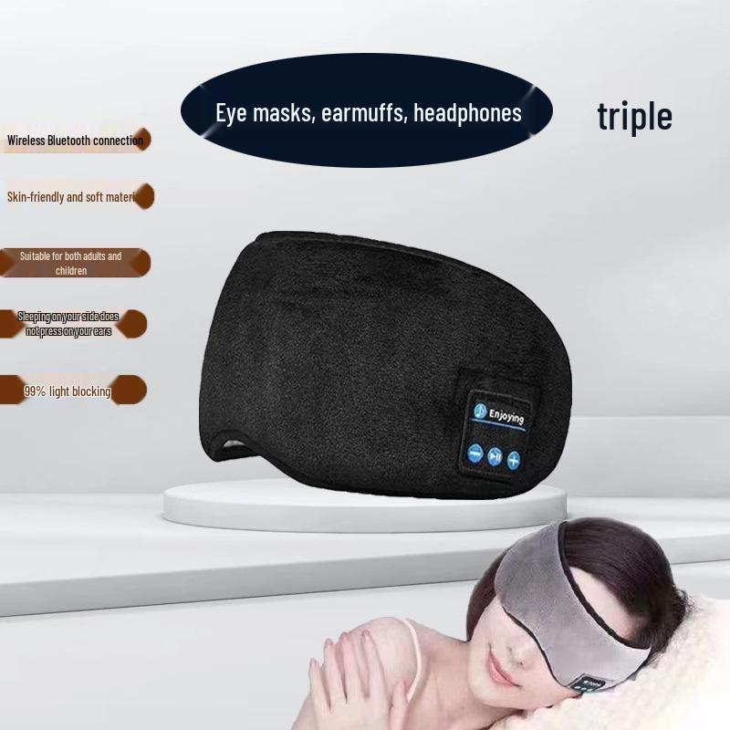 Bluetooth Music Eye Mask with Wireless Headphones: Soundproof and Light-Blocking for Sleeping or Studying