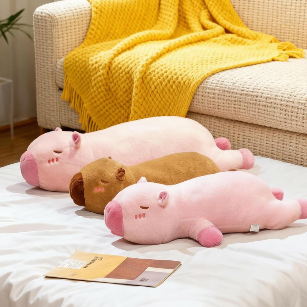 Long-Haired Dog Plush Toy Cute Capybara Puppy Stuffed Animal Doll Sleeping Backrest Pillow Fun Decor Kids Birthday Gift Girl Boy