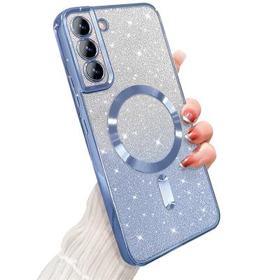 Glitter Bright Cover for Samsung Galaxy S24 S23 S22 S21 S20 Ultra Plus FE Case Note20 Ultra Plating Wireless MagSafe Magnetic