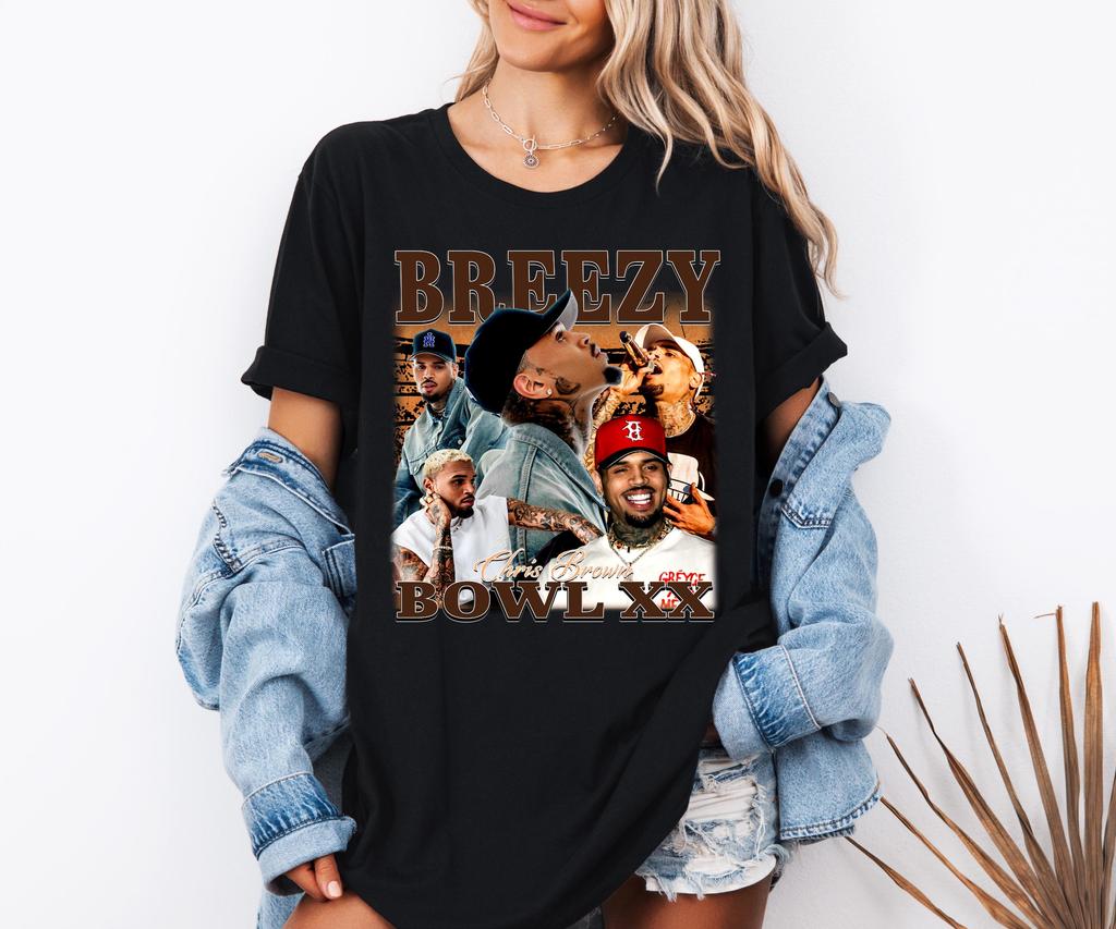 Chris Brown Breezy Bowl Xx Tshirt Cb 2026 Tour Merch Unisex Cotton Graphic Tee Hip Hop Fan Concert Casual Short Sleeve Top
