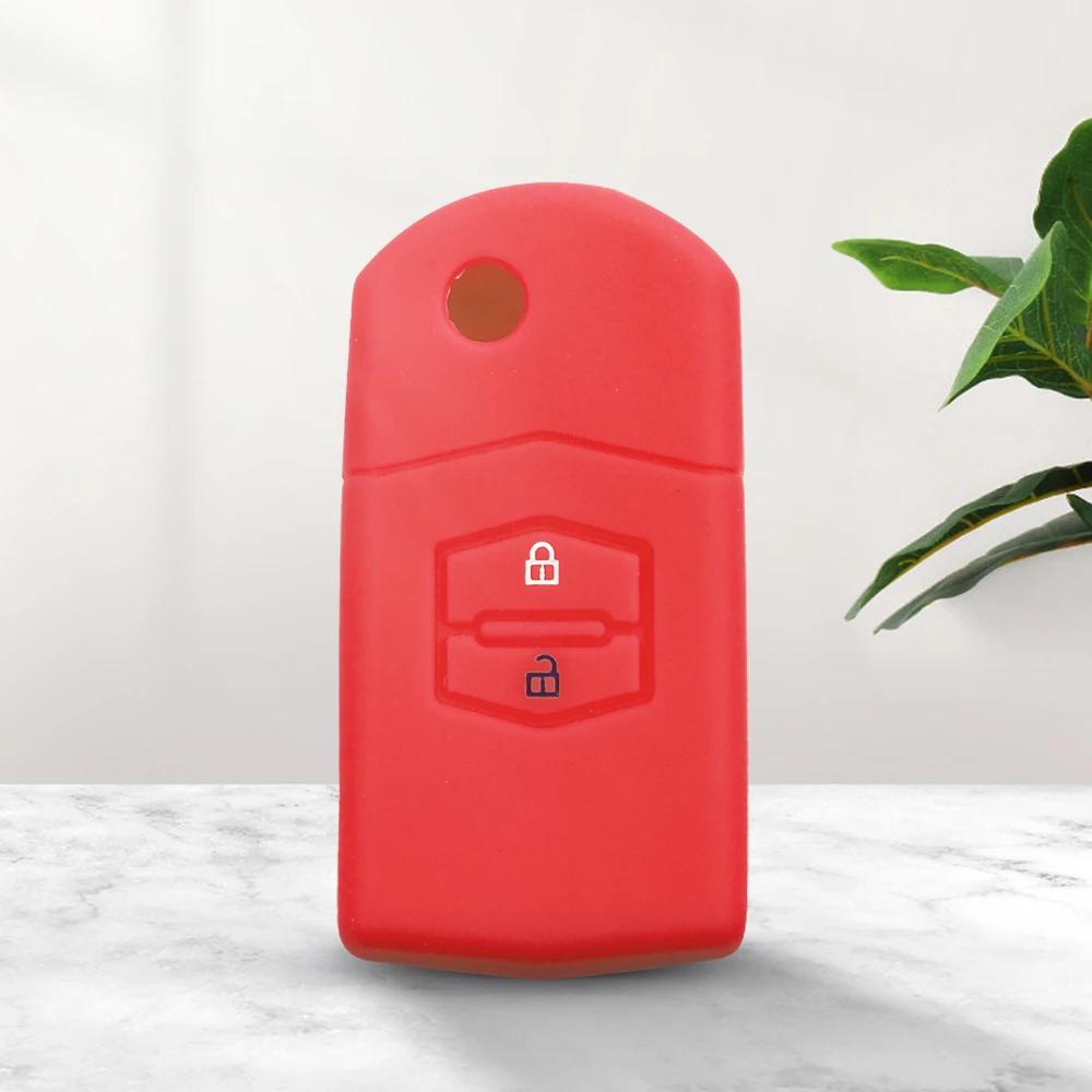 2 Buttons Silicone Remote Fob Flip Car Key Case Cover for Mazda M2 3 5 M6 8 Speed CX-5 CX7 CX-9 MX-5 RX