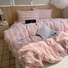 Nordic Sling Cotton Pink Stripes Duvet Cover 150x200 Size Girl's Room Housse Skin Friendly Breathable Comforter Sets