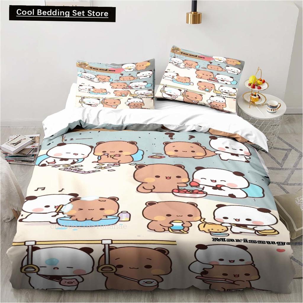 Cute Bubu and Dudu Cartoon Print All Season Twin Bedding Set 2/3 Piece Comforter Set Bed Duvet Cover Double King Comforter Cover