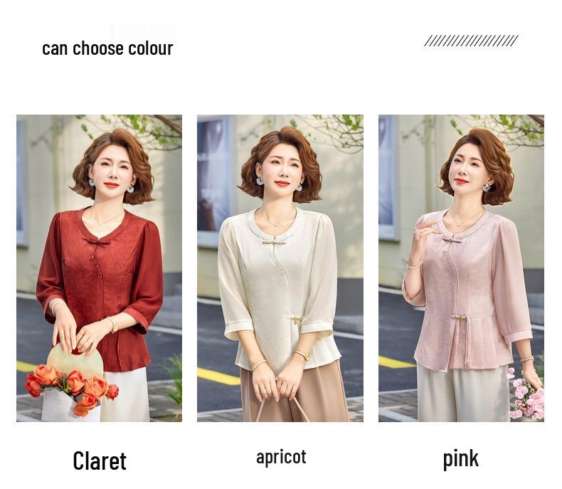 Mom's 2026 Chinese Style Elegant Blouse - Spring/Summer Fashion