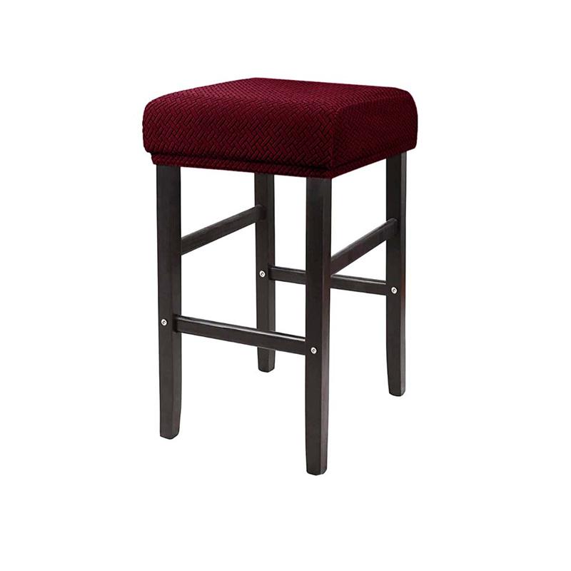 Elastic Stool Covers Solid Color Jacquard Bar Stool Slipcovers Counter Saddle Seat Covers For Living Room Restaurant S Square
