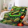 1pc Christmas Snake Ornament Blanket - Lightweight Flannel Fleece with Digital Printing, Soft Warm for Sofa, Travel, Camping, Office Yy251018323