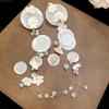 Seaside vacation style flower shell fringed long earrings stud earrings women's earrings design sense