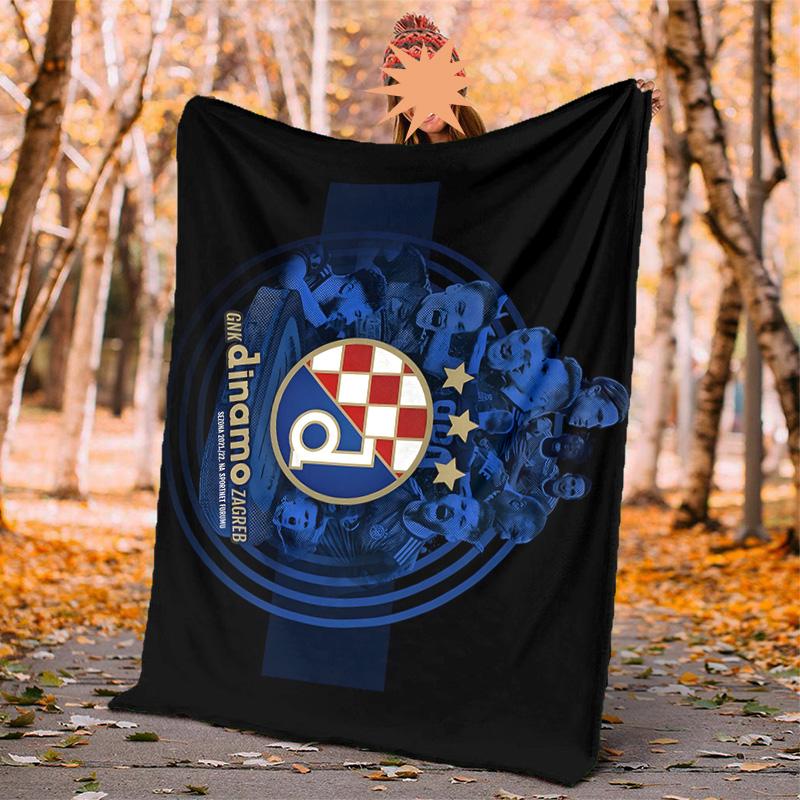 Dinamo Zagreb Flannel Blanket Soft Warm All-Season Throw, Design for Camping, Car Travel, Hiking Sofa, Bed, Office Perfect Gift for Parties
