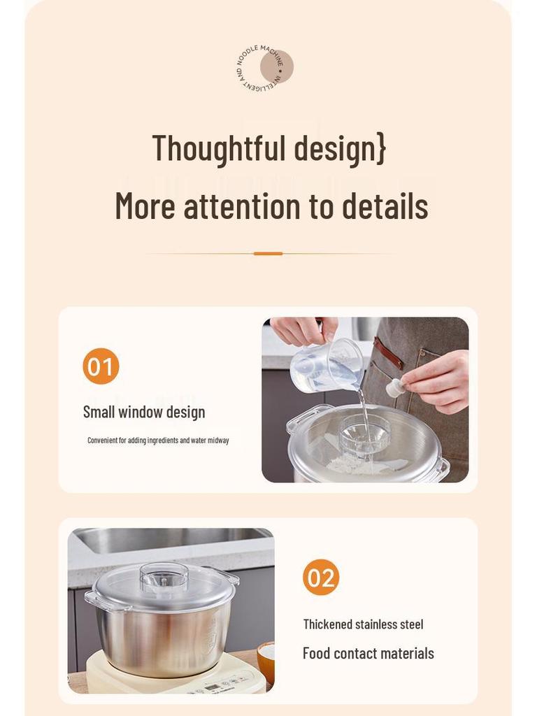 Smart Touch Wanlida Edelstahl Teigknetmaschine mit Temperaturregelung und großem Fassungsvermögen