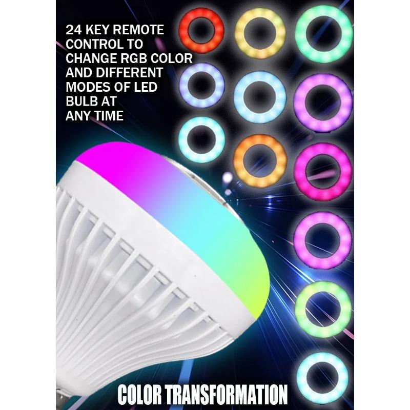 LED Music Light Bulb with Built-in Bluetooth Speaker, Wireless Smart Light Bulb with Remote Control, RGB Color Changing Speaker