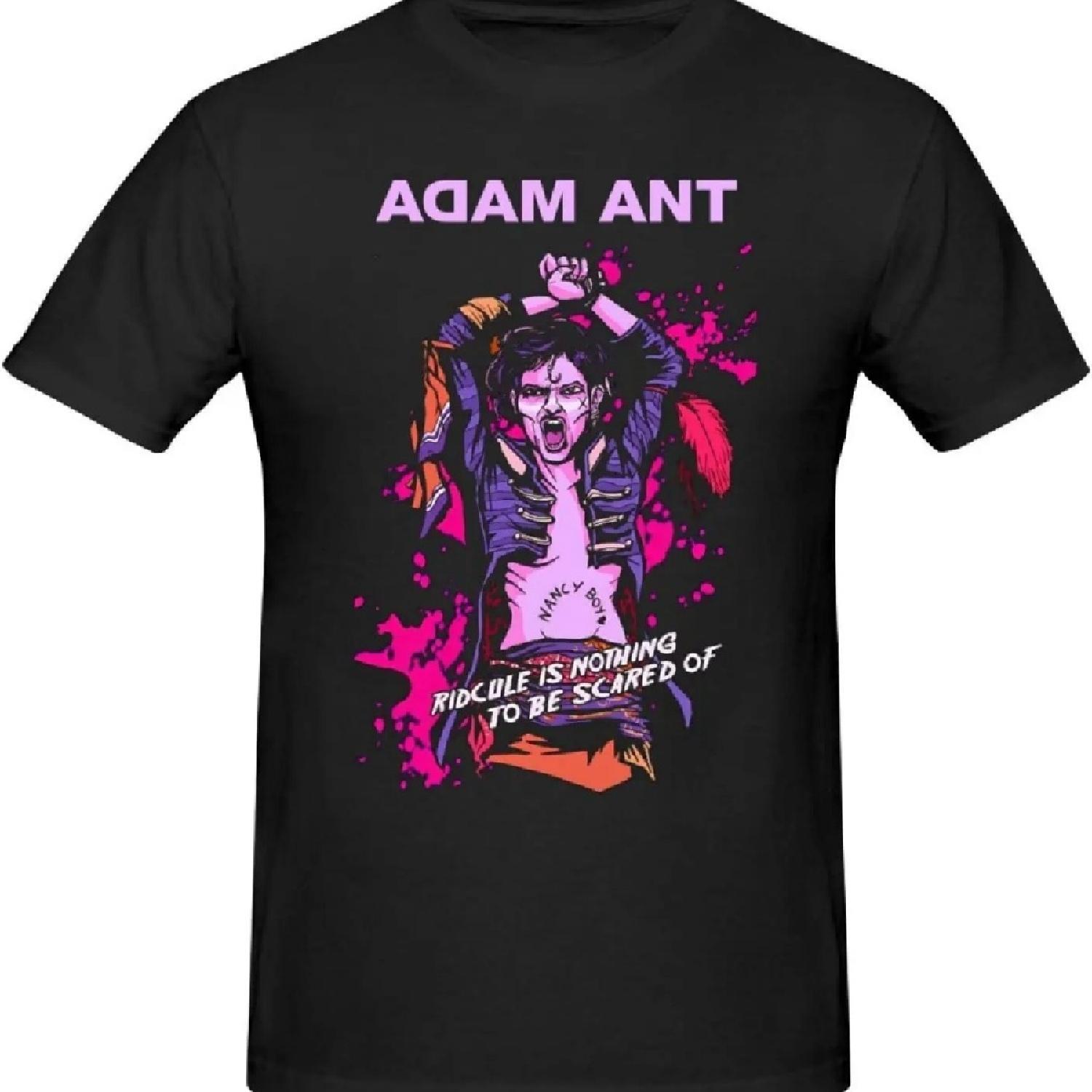 

Adam and The Ants Men s T-Shirt Cotton Crew Neck Short Sleeve Tshirt Hip Hop Shirt Casual Tee Black XXXXXL